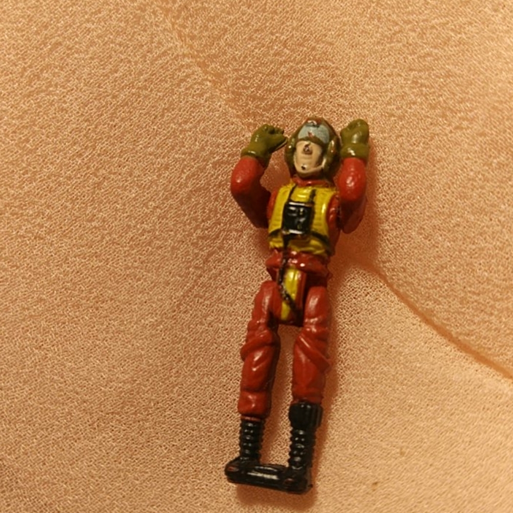 Vintage Mini Pilot Plastic Figurine w/Raising Arms